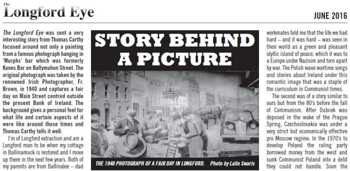 The Story Behind a Picture - Lalin Swaris in June 2016 Longford Eye
