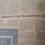 Atricle in the Galway Independent reporting Cllr Billy Connollys remarks on the Hair Braiders