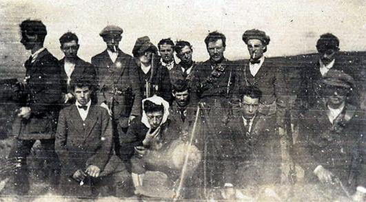 Paddy Callaghan is third from the left on the front row. In happier times, this was him in the North Longford Flying Column, before the Treaty and Irish Civil War. The North Longford Flying Column on Crott Mountain, 1 May 1921, following an ambush at Reilly’s house at Fyhora, in which two B&Ts were killed. Rear L-R: Frank Davis, John (Bun) McDowell, Seamus McKeon (bro. of Gen Sean McKeon), Michael Tracey, Paddy Lynch, Tom Reilly, James (Nap) Farrelly, Frank Gormley, Hugh Hourican. Front L-R: Kiernan (not a member of the column but ‘on the run’ & staying at Reilly’s house), Pat Cooke, Paddy (Bug) Callaghan, Tom Brady, Tom Reddington (Brigade O/C)