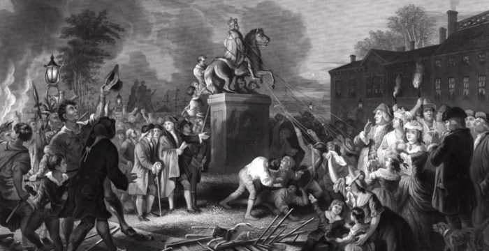 Pulling Down Statue of George III - Painter Unknown