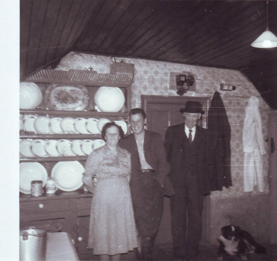 The parlour in the Donohoe house in Lislea: by mothers father, brother and mother, outside Ballinalee.