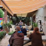 Ken Hume reading at Scene of the Rhyme relaunch at PoetryTown event in Joe Lees